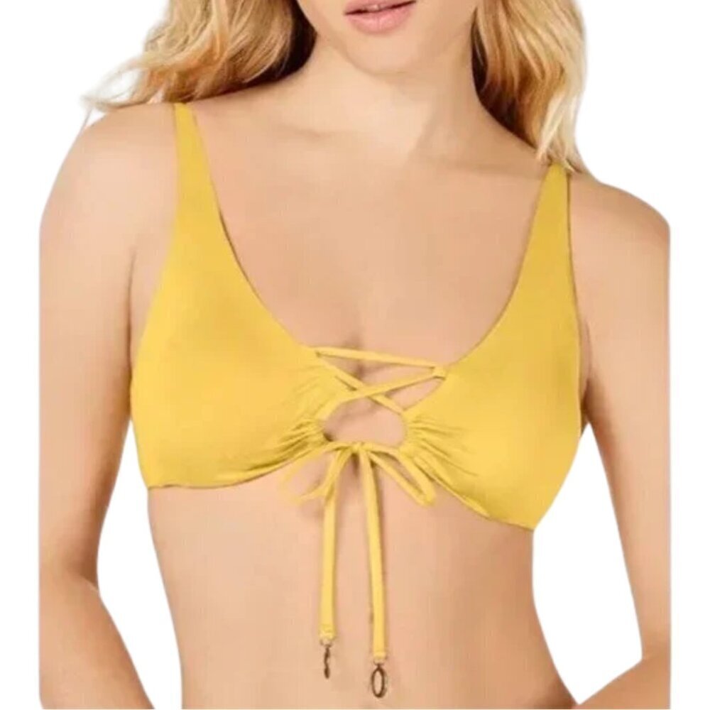 NWT Soluna Yellow Sunshine Bikini Swim Top Sz. L